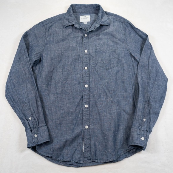 American Eagle Outfitters Other - American Eagle Linen Blend Shirt Men S Long Sleeve Preppy Academia Coastal Vibe